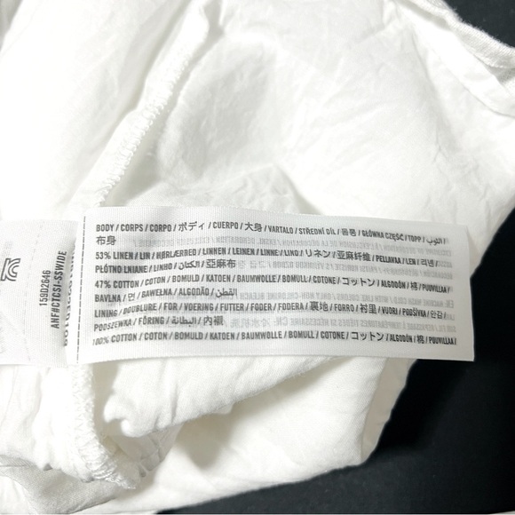 Abercrombie & Fitch Linen Blend & Cotton Button Down Mini Dress Short Sleeve LP - Picture 10 of 11